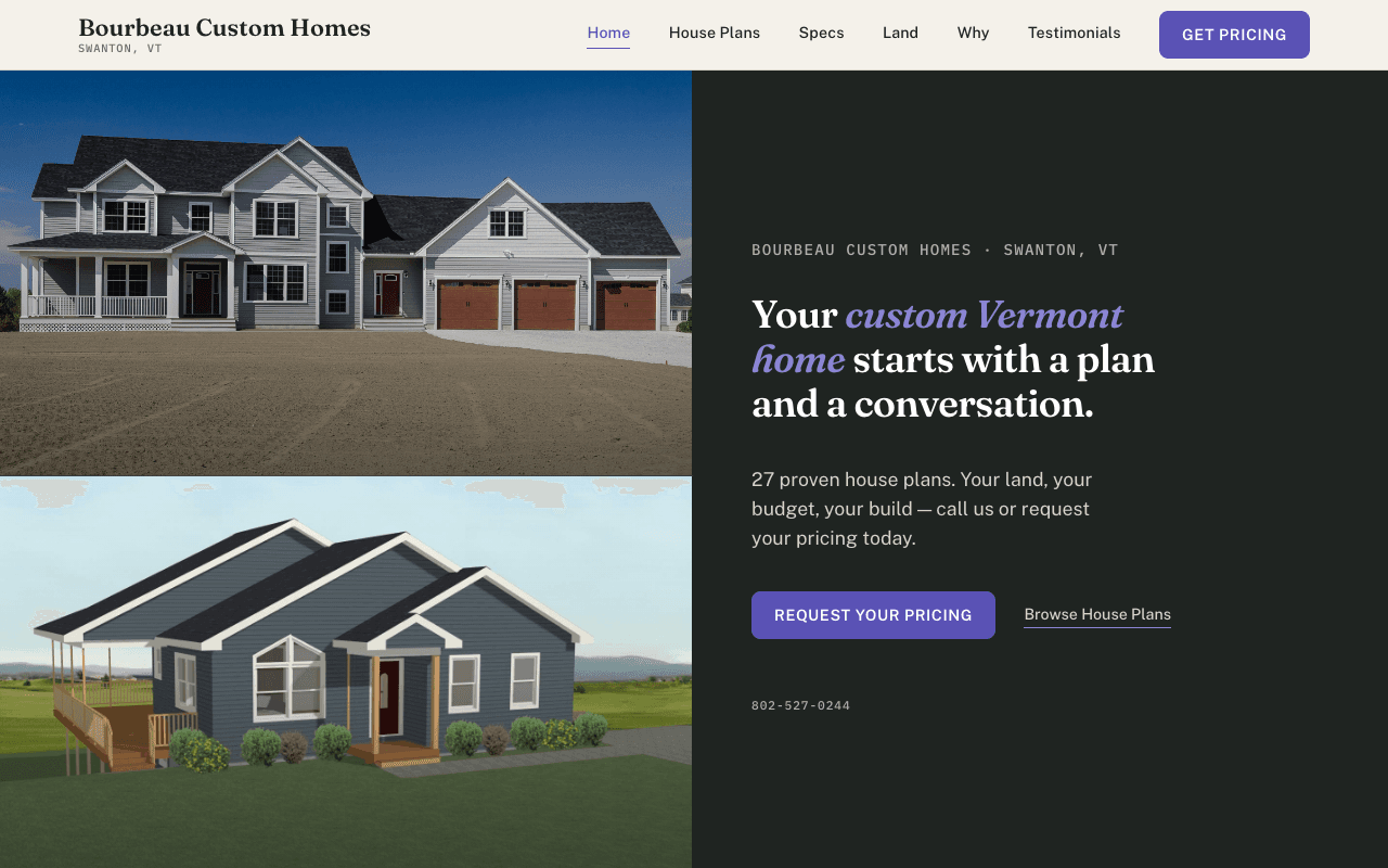 Screenshot of Option B — Redesigned + rewritten