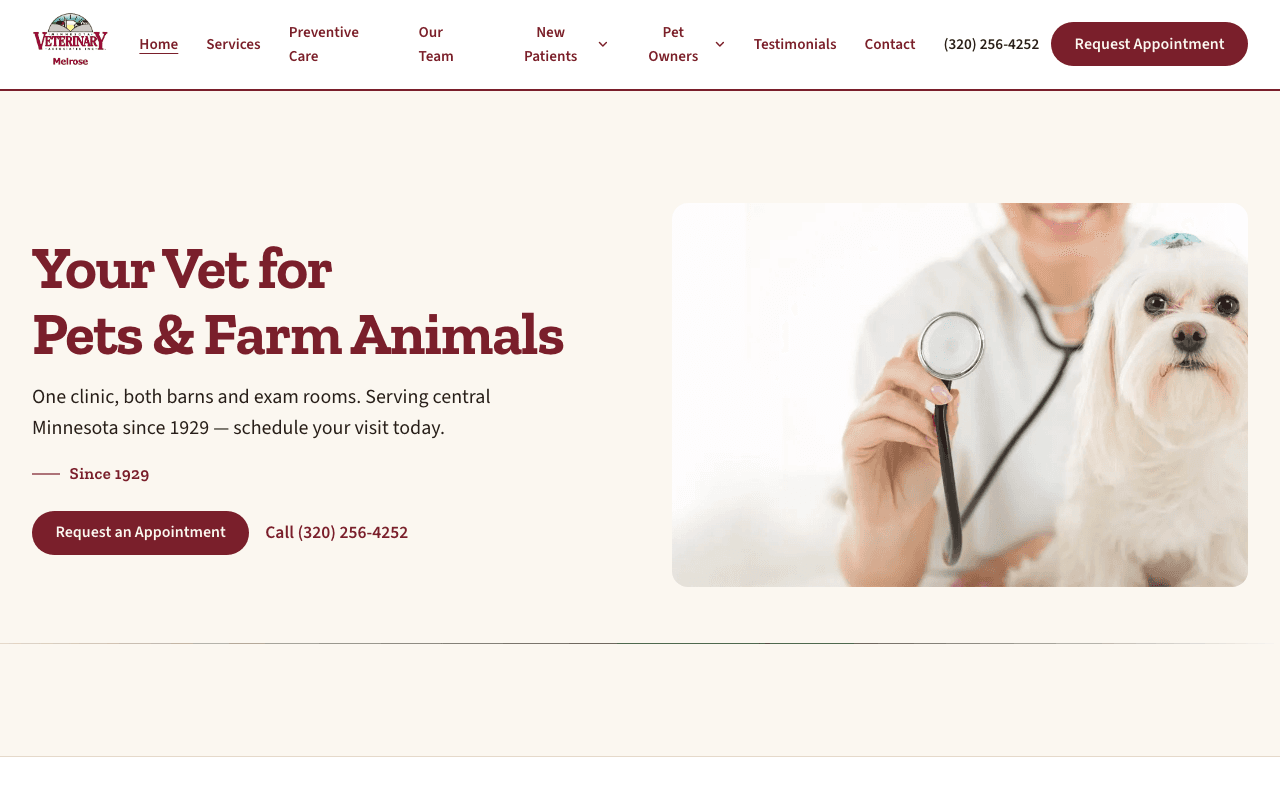 Screenshot of Option B — Redesigned + rewritten